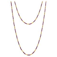 Gurhan 24K Yellow Gold Ruby & Hammered Vertigo Bead Necklace – Luxury