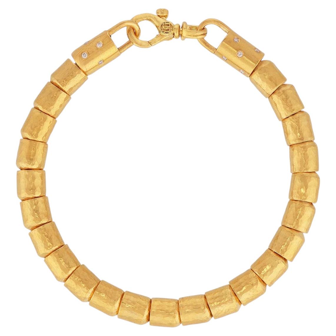 Pre-owned Gurhan Vertigo 24k Gold Diamond Single-strand Beaded Bracelet In Multiple