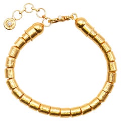 Bracelet à perles simple rangée « Vertigo » de Gurhan, en or 24 carats et diamants