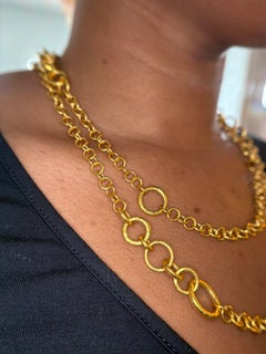 Gurhan 24K & 22K Yellow Gold Hoopla Mixed Link Chain Necklace
