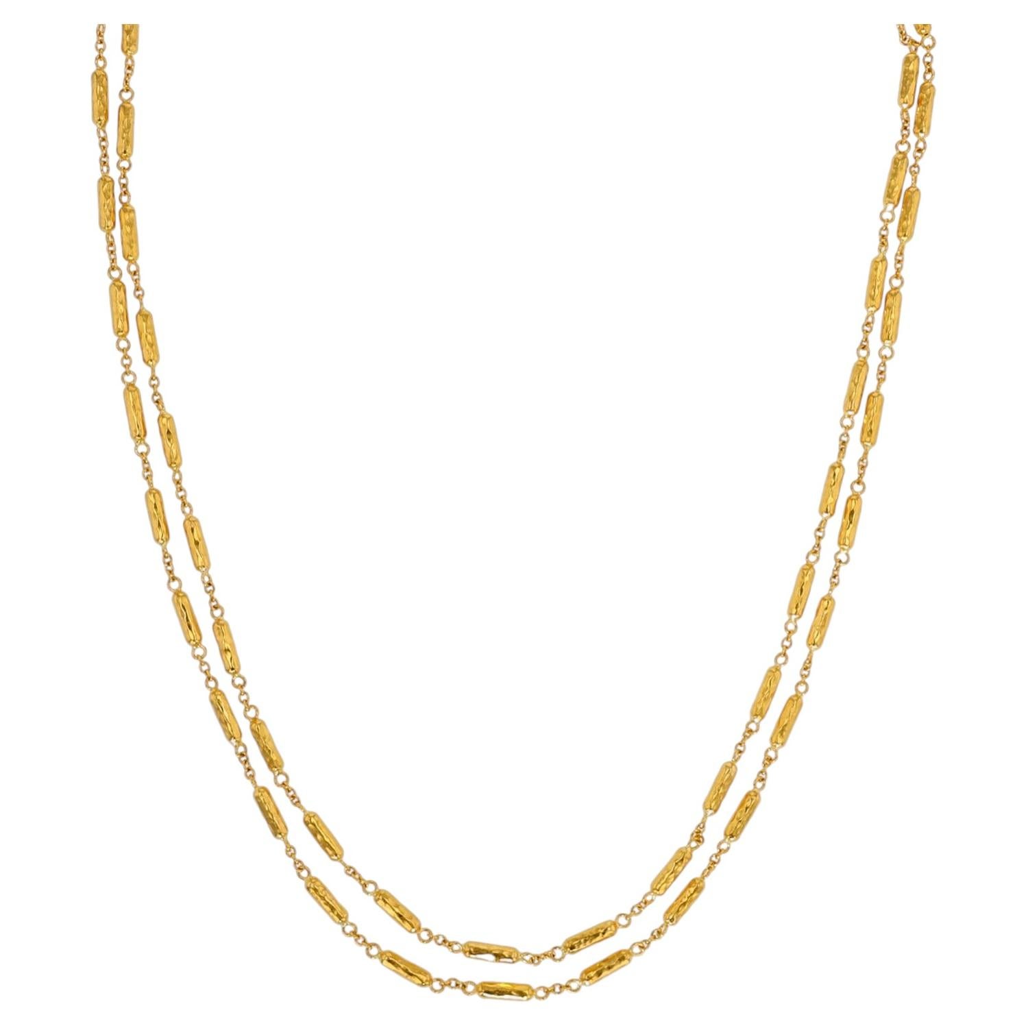 Pre-owned Gurhan 24k Yellow Gold All Around Vertigo Long Necklace � Luxury Jewelry