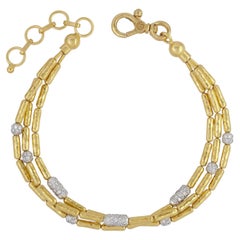 Gurhan 24K Yellow Gold Triple Strand Vertigo Diamond Bracelet