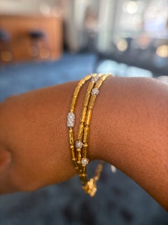 Gurhan 24K Yellow Gold Triple Strand Vertigo Diamond Bracelet
