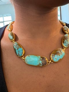 Gurhan One-of-a-Kind 24K Gold Pilot Mountain Turquoise Necklace