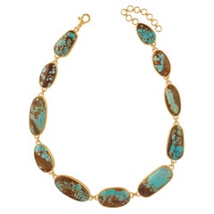 Gurhan One-of-a-Kind 24K Gold Pilot Mountain Turquoise Necklace