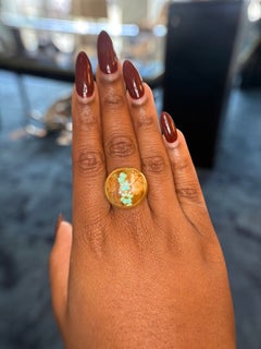 Gurhan One-of-a-Kind 24K/22K Gold Number Eight Turquoise Ring
