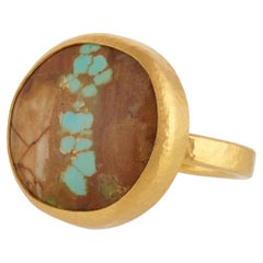 Gurhan One-of-a-Kind 24K/22K Gold Number Eight Turquoise Ring