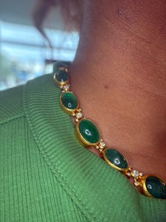 Gurhan One-of-a-Kind 24K/22K Gold Emerald & Diamond Necklace