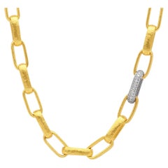 Gurhan 24-Karat-Gelbgold-Hoopla-Gliederkette mit Pavé-Diamantgliedern