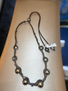 Jhana Pearl Leather & Tahitian Pearl Lotus Necklace – Luxury Jewelry