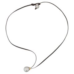 Jhana Pearl Leather Tahitian Pearl Moorea Necklace – Luxury Pearl Jewelry