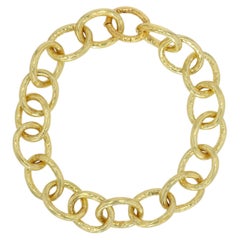 Jorge Adeler 18K Yellow Gold Medium Hammered Link Bracelet – Luxury Jewelry