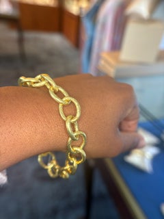 Jorge Adeler 18K Yellow Gold Medium Hammered Link Bracelet – Luxury Jewelry