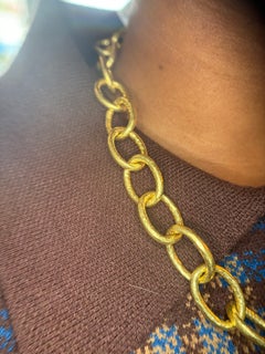 Jorge Adeler 18K Yellow Gold Large Hammered Link Necklace – Luxury Jewelry