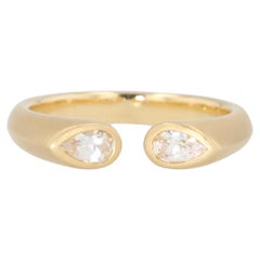 Kimberly Collins 18K Yellow Gold White Sapphire Hug Ring – Luxury Jewelry