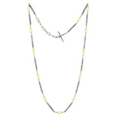 Cadena tipo «Twiga» de 4 mm de Lika Behar, hecha a mano en oro amarillo de 22 quilates y plata oxidada