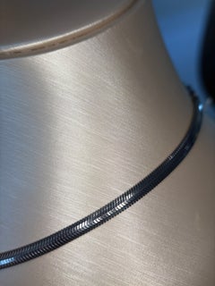 Lika Behar Oxidized Silver Herringbone Chain Necklace