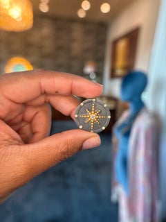 Lika Behar 24K Yellow Gold & Oxidized Silver Diamond Compass Pendant