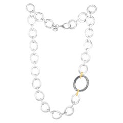 Lika Behar Orion 24K Gold, Oxidized Silver & Diamond Handmade Necklace