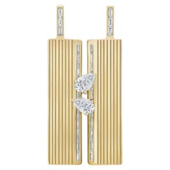 Loraida 18K Yellow Gold Blade Double Pendant with Pear & Baguette Diamonds