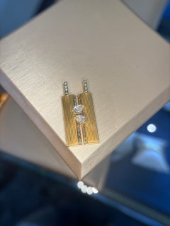 Loraida 18K Yellow Gold Blade Double Pendant with Pear & Baguette Diamonds