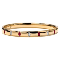 Mark Henry 18K Yellow Gold Guardian Ring with 0.56ctw Marquise Diamonds