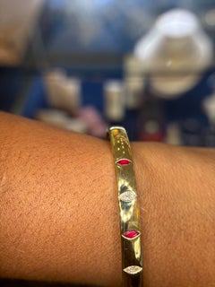 Mark Henry 18K Yellow Gold Guardian Ring with 0.56ctw Marquise Diamonds