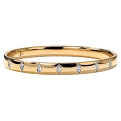 Mark Henry 18K Yellow Gold Guardian Bangle with Marquise Diamond 0.79ctw