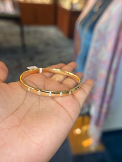 Mark Henry 18K Yellow Gold Guardian Bangle with Marquise Diamond 0.79ctw