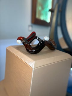 Bracciale rigido Lotus Arts de Vivre in argento sterling con perle e diamanti, finitura giapponese Maki-E