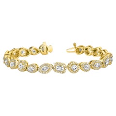 Michael M 18K Gold Montage Tennis Bracelet with Multi-Cut Nartural Diamonds