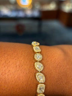 Michael M 18K Gold Montage Tennis Bracelet with Multi-Cut Nartural Diamonds