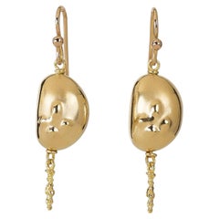 Misani 18K Yellow Gold Organic Bead and Chain Drop Earrings