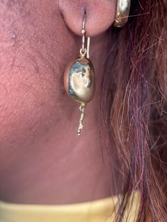 Misani 18K Yellow Gold Organic Bead and Chain Drop Earrings