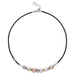 Misani 18K Yellow Gold & Sterling Silver Aurora Leather Necklace with Pearls