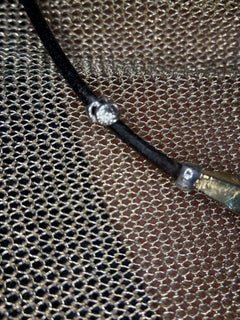 Misani 18K Yellow Gold & Sterling Silver Leather Necklace with Hammered Gold