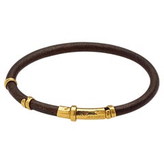 Bracciale Misani in pelle Grand Tour con elementi in oro martellato 18 carati