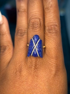Silvia Furmanovich 18K Yellow Gold Egypt Fly Ring with Lapis Lazuli and Diamonds