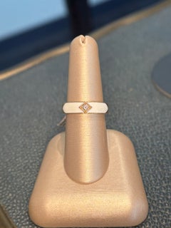 SYNA 18K Yellow Gold White Enamel and Diamond Mogul Band Ring