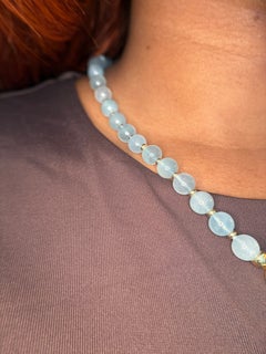 Collier « Story Strand » SYNA en or jaune 18 carats et aigue-marine, édition limitée