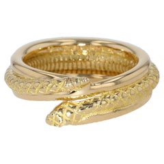 TANE 18K Yellow Gold Serpiente Snake Ring – Sculptural Luxury Statement Jewelry