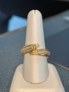 TANE 18K Yellow Gold Serpiente Snake Ring – Sculptural Luxury Statement Jewelry