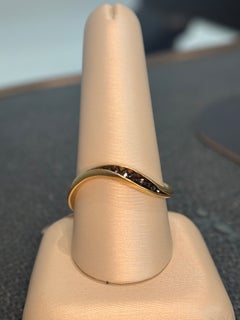 Timo Krapf 18K Yellow Gold Wave Ring with Black Diamonds – Contemporary Designer