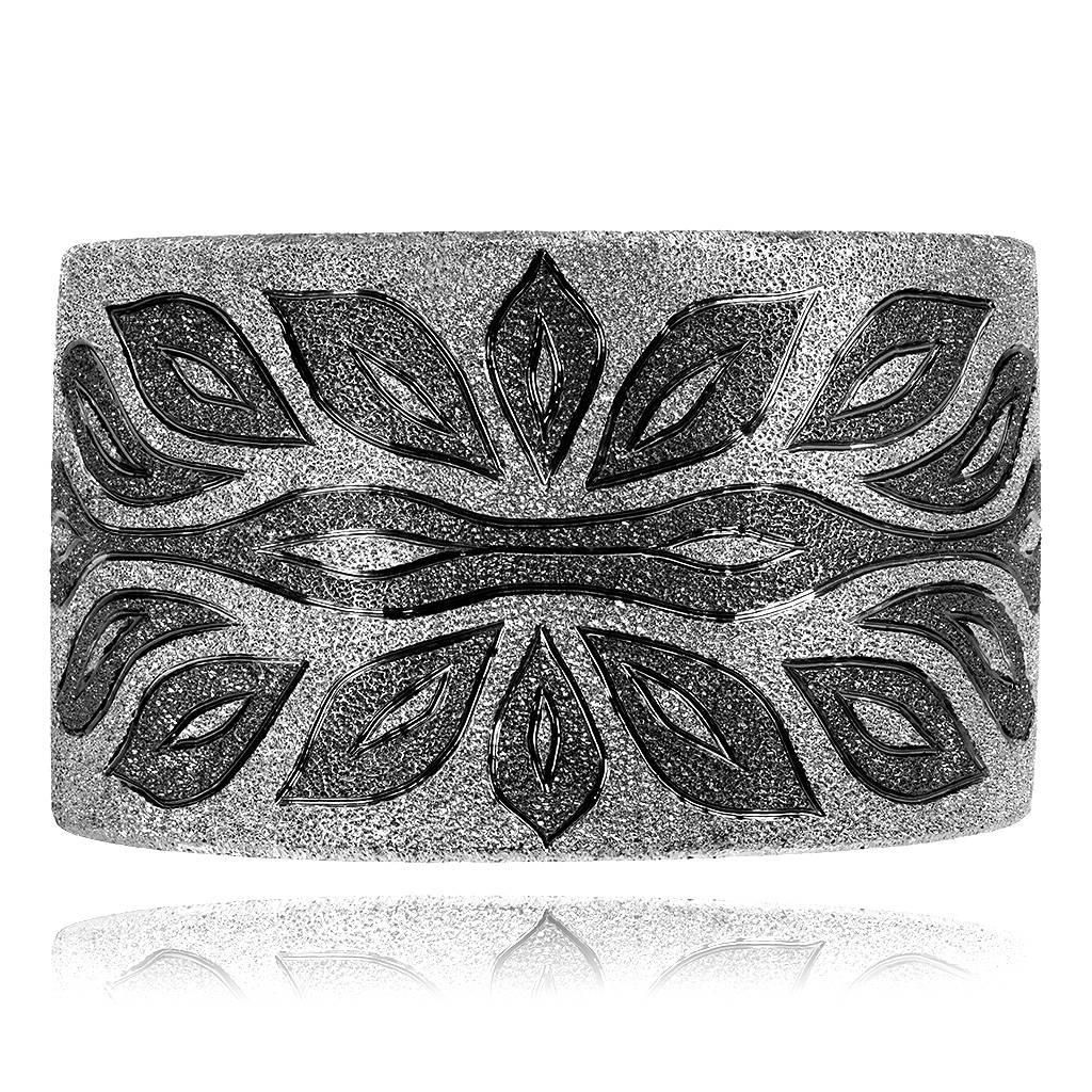 Alex Soldier Coronaria Cuff bracelet is made in silver with platinum infusion. Handmade in NYC, it features double hinges for extra comfort and proprietary metalwork that creates an illusion of a diamond inlay. Available in 3 sizes: Small (wrist