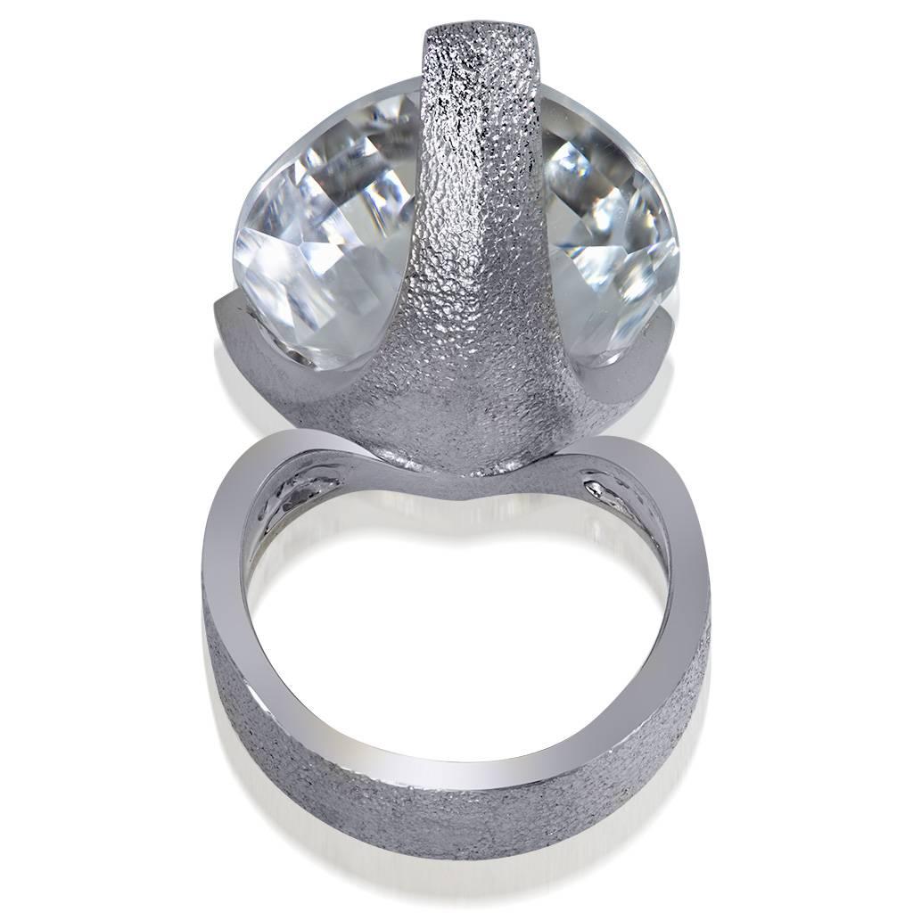 Diamond & White Quartz Gold Swan Ring by Alex Soldier. Ltd Ed. Handmade in NYC. 3