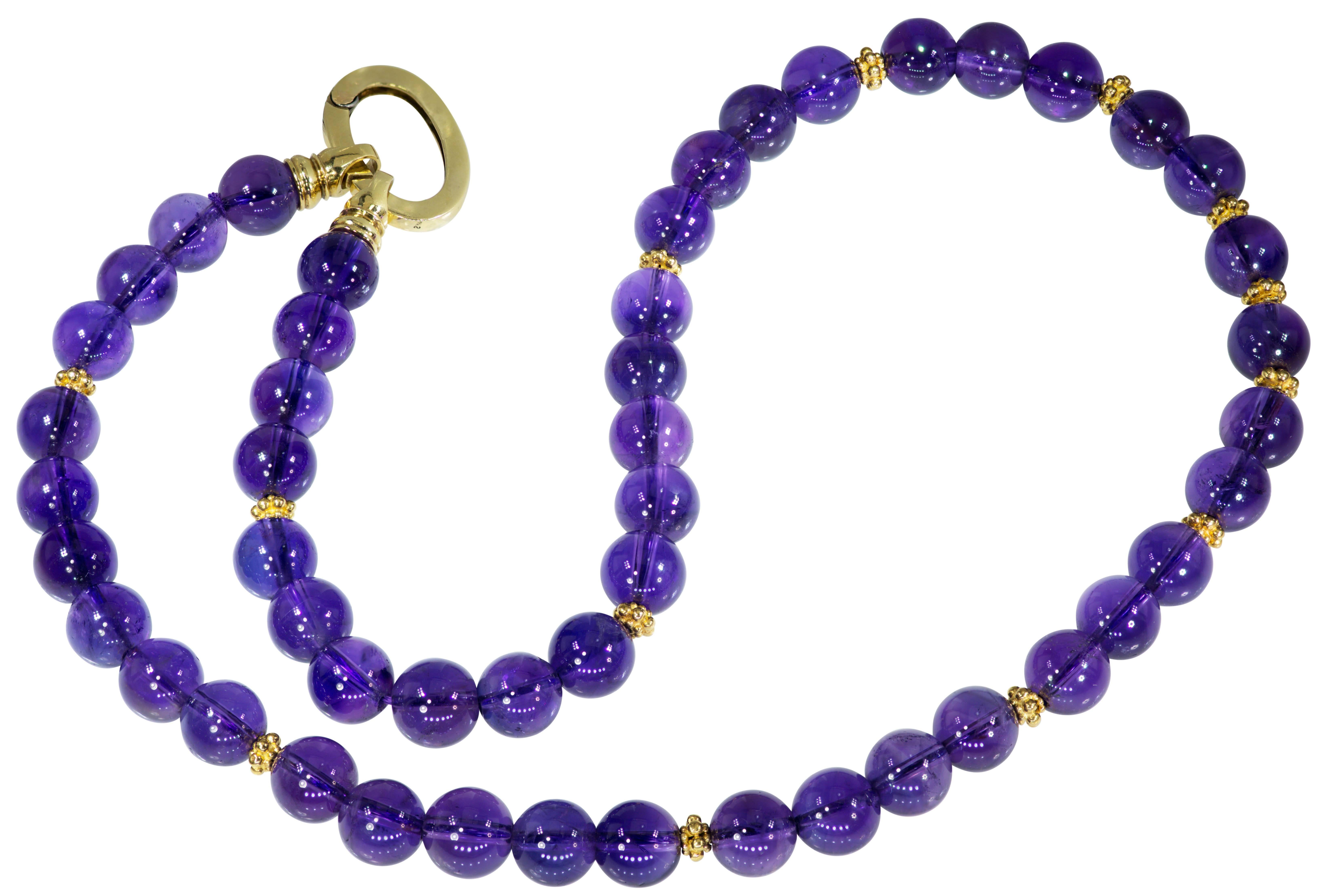 Alex Soldier Sapphire Amethyst Gold Pendant Necklace Enhancer on Amethyst Beads 3