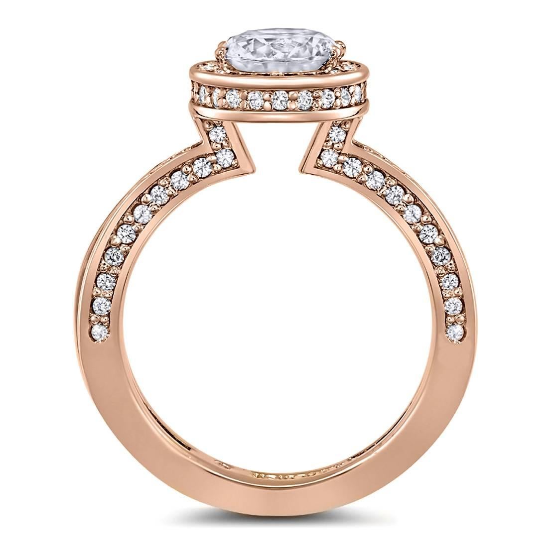 Alex Soldier Eternal Love Diamond Engagement 1.55 Carat Ring in Rose Gold In New Condition In New York, NY