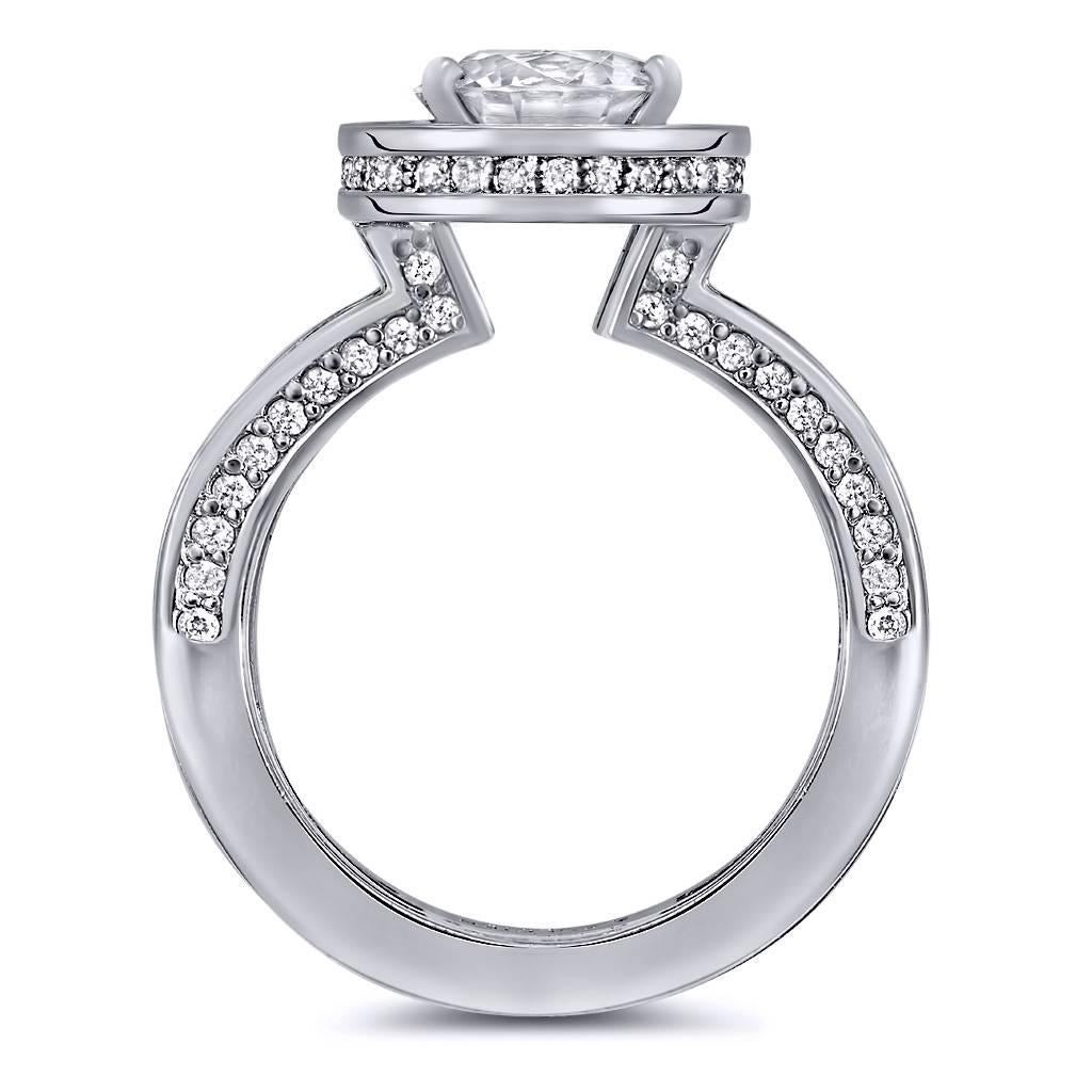Alex Soldier Eternal Love Diamond Engagement Ring in White Gold One of a Kind In New Condition In New York, NY
