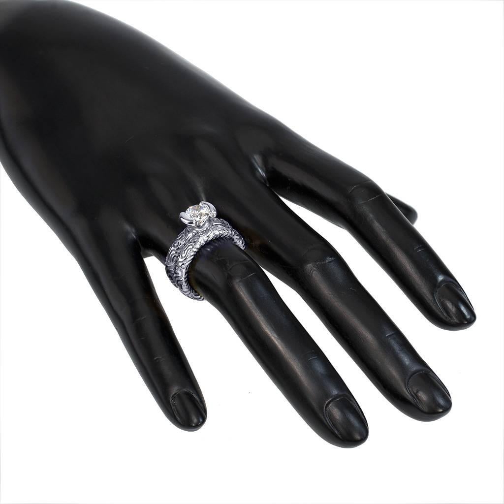 1 Carat Alex Soldier Diamond Valentine Platinum Engagement Ring One of a Kind 2