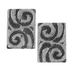 Alex Soldier Sterling Silver Platinum Textured Pattern Earrings Limited Edition 6